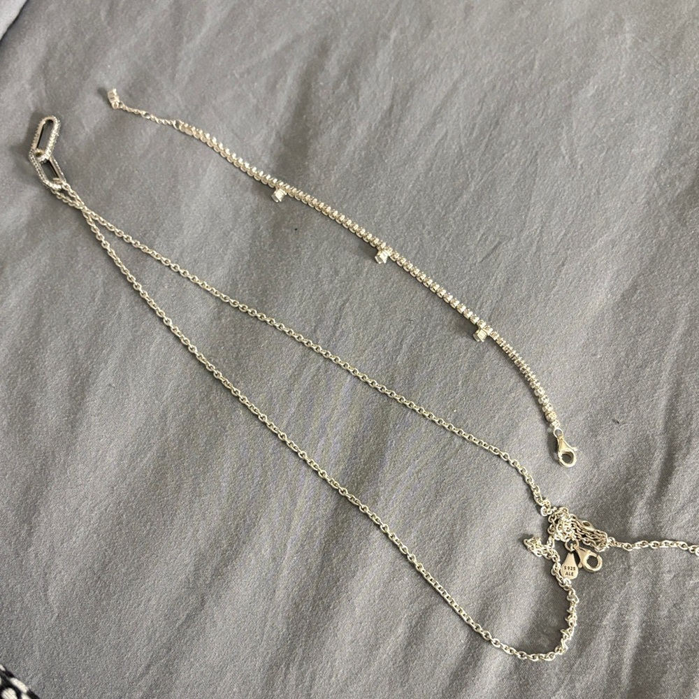 Elegant Silver Necklace and Bracelet Set